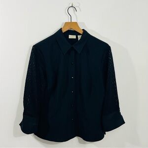 Classic Elements Beautiful Black 3/4 Sleeve With Lace Sleeve Detail Size 14